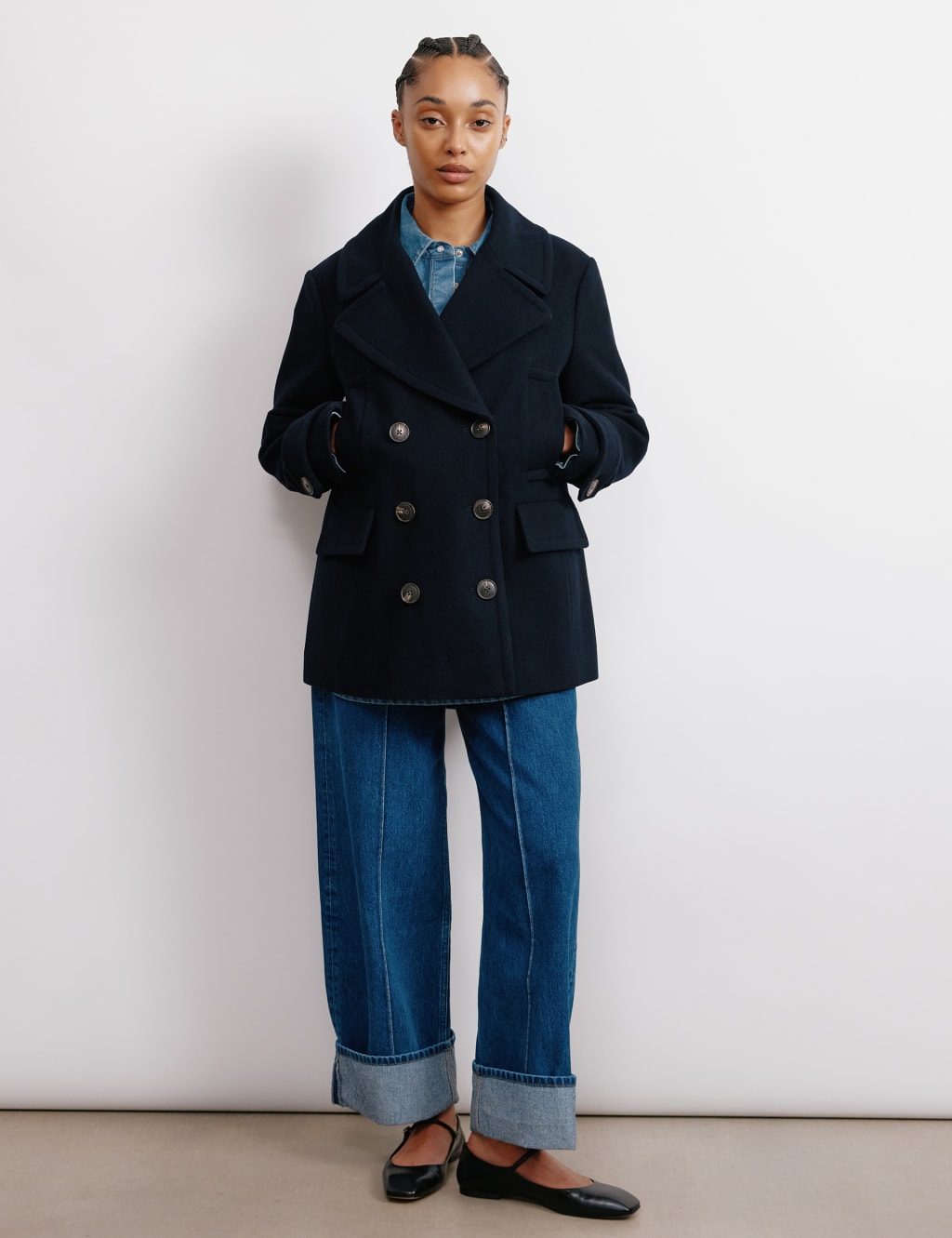 Wool Rich Double Breasted Pea Coat