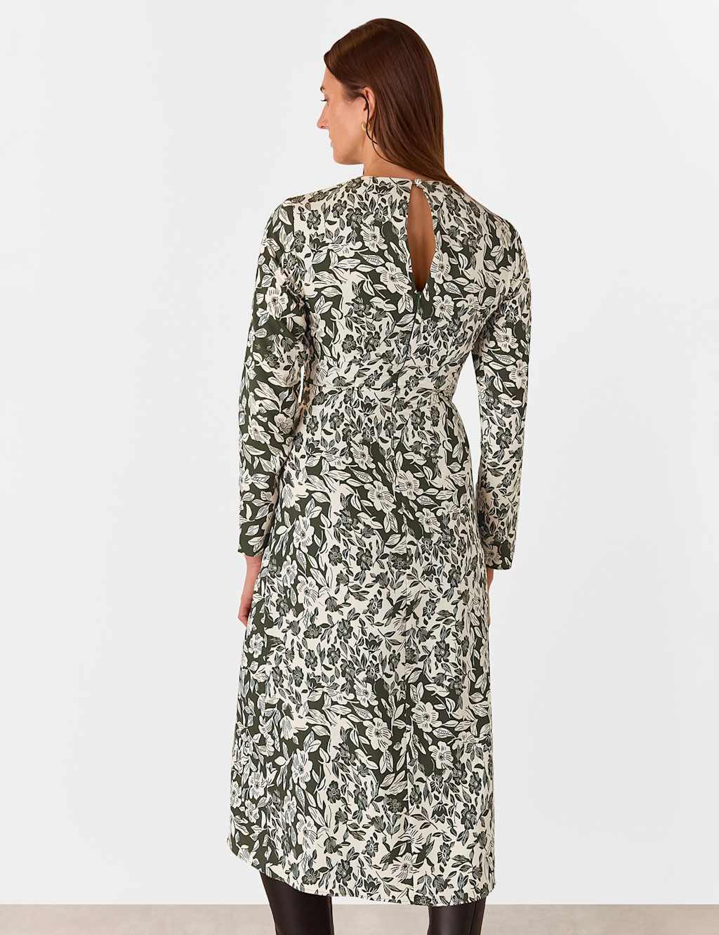 Pure Lyocell Floral Midi Skater Dress 3 of 4