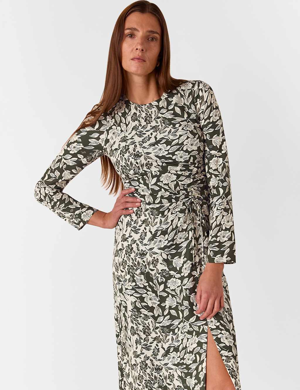 Pure Lyocell Floral Midi Skater Dress 4 of 4