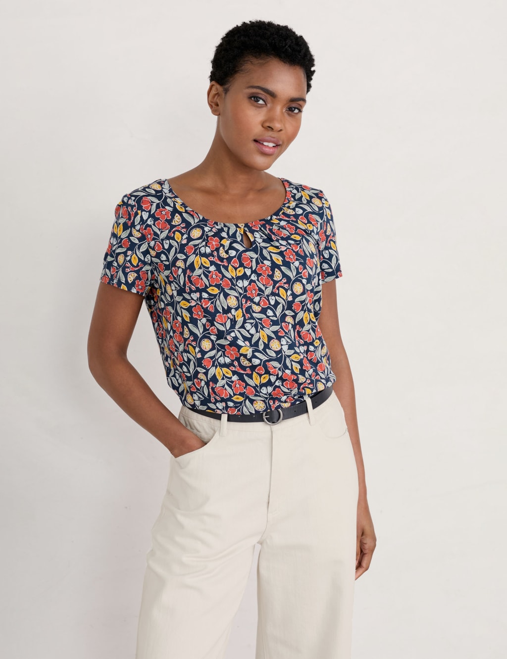 Cotton Rich Floral Short Sleeve Top 3 of 5