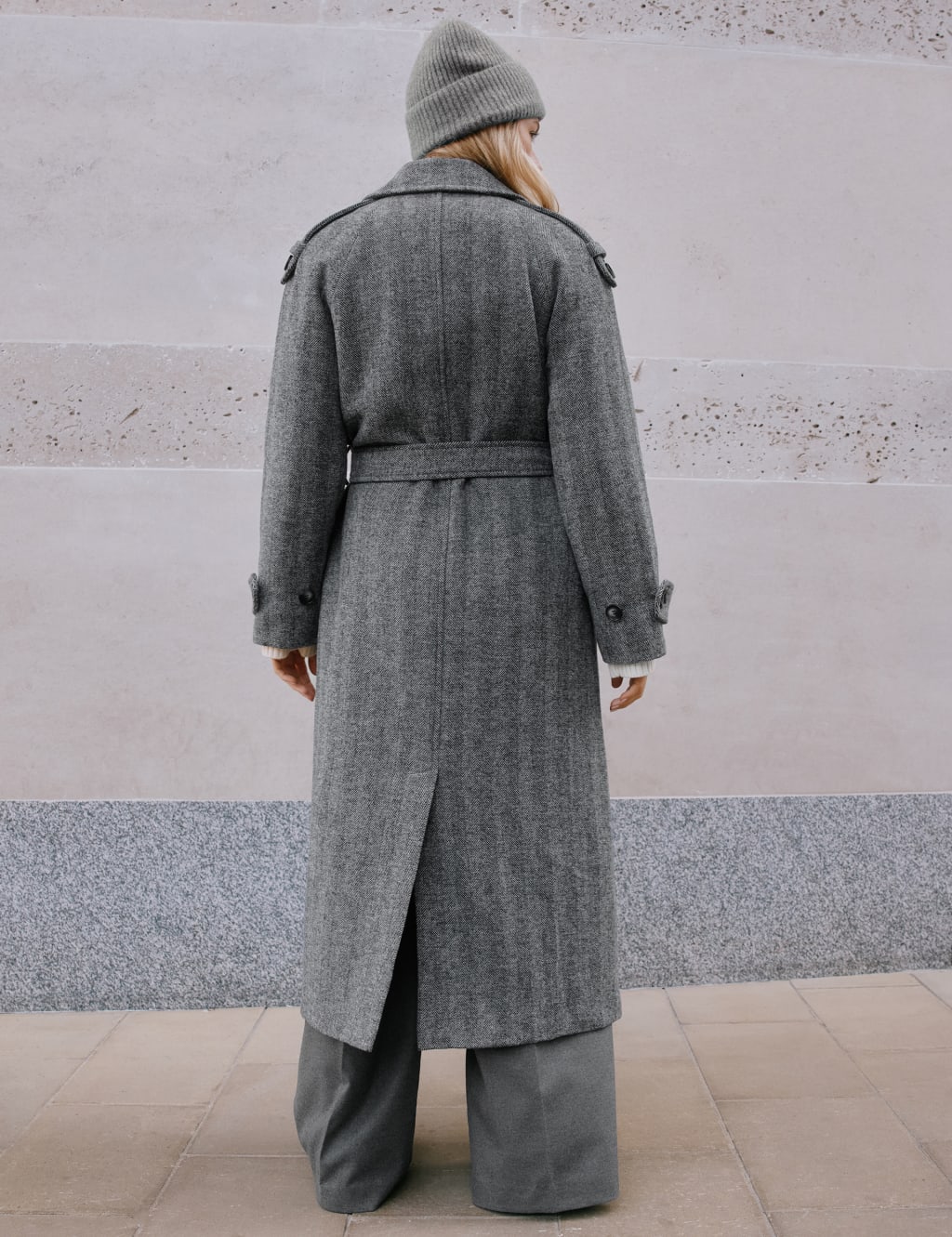 Wool Blend Herringbone Overcoat 3 of 5