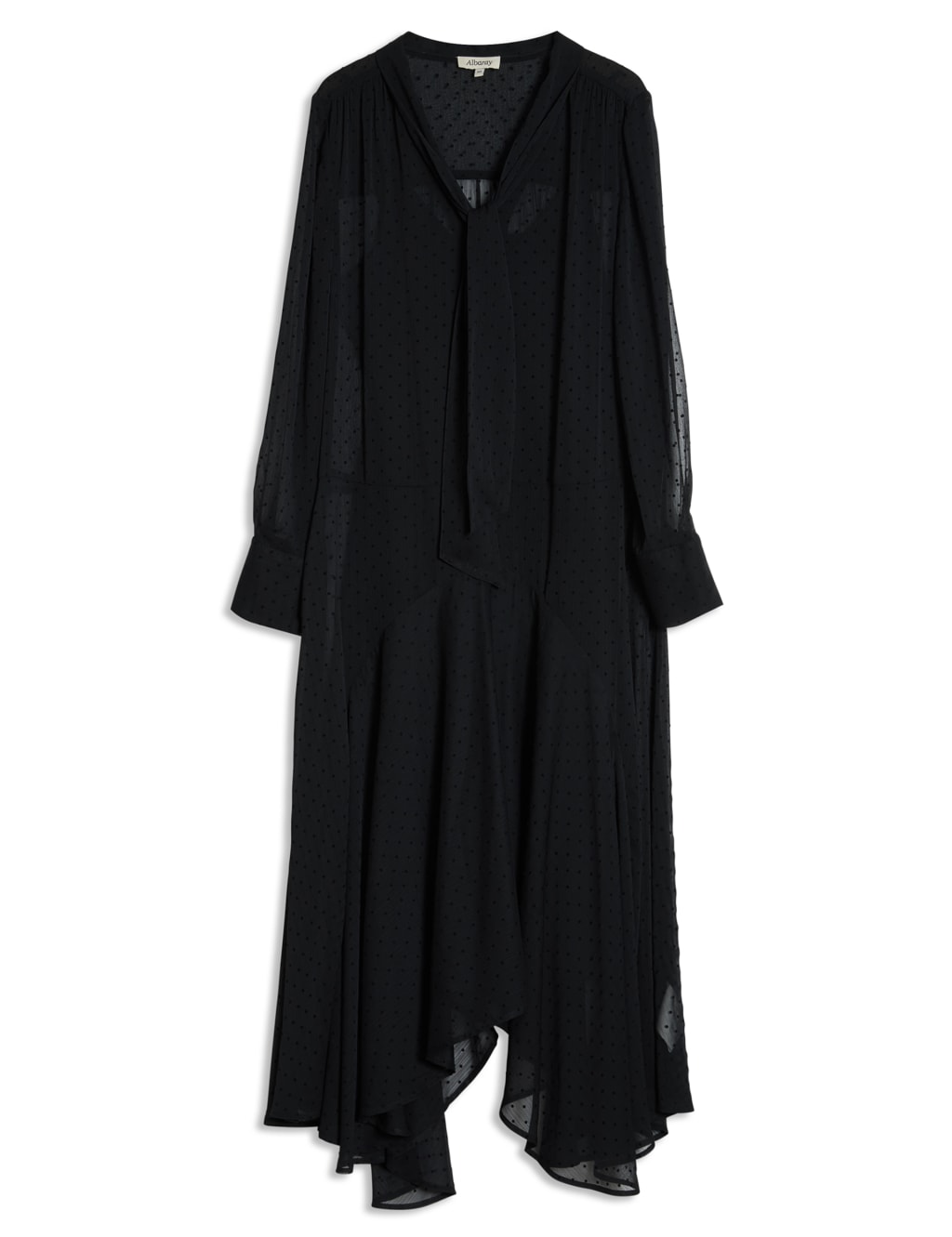 Jacquard Tie Neck Midi Swing Dress | Albaray | M&S