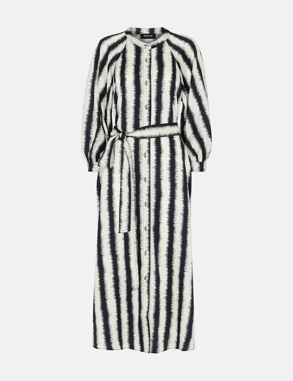 Pure Lyocell Striped Midi Shirt Dress 2 of 4
