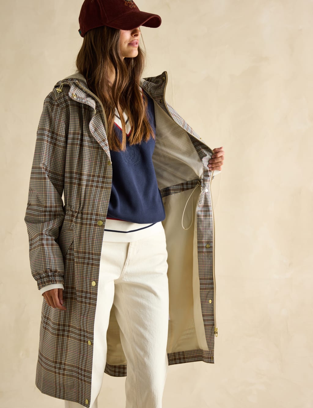 Waterproof Checked Hooded Raincoat 2 of 5