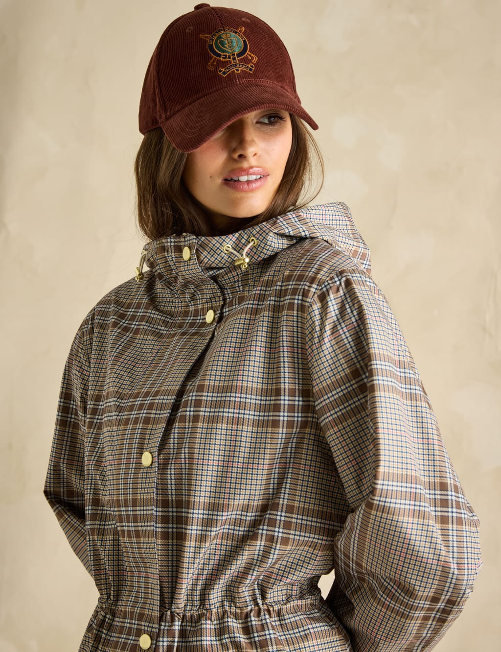 Waterproof Checked Hooded Raincoat 4 of 5