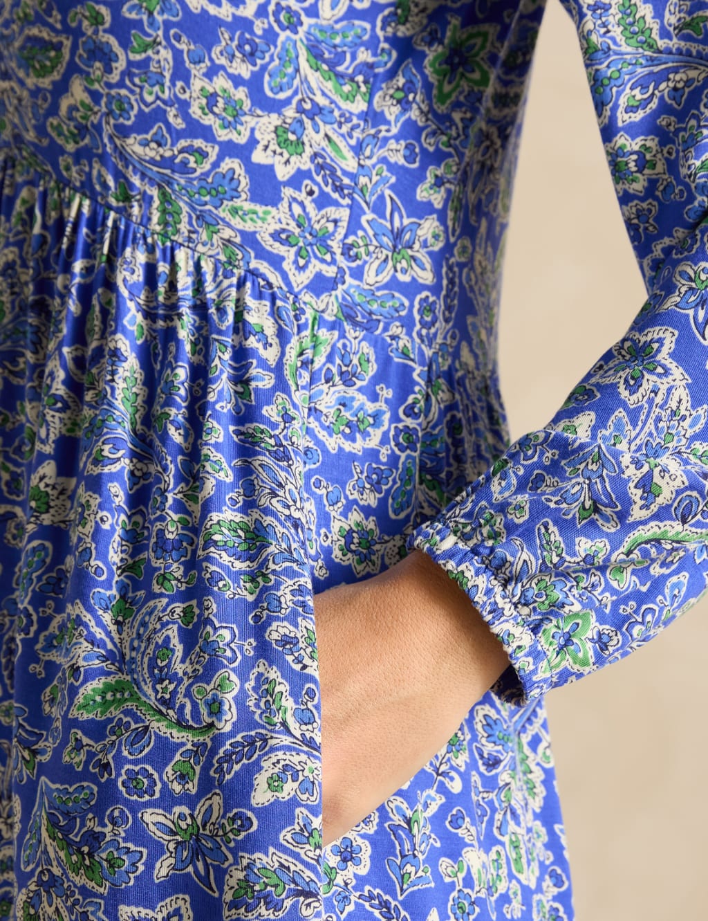 Floral V-Neck Midi Waisted Dress 6 of 6