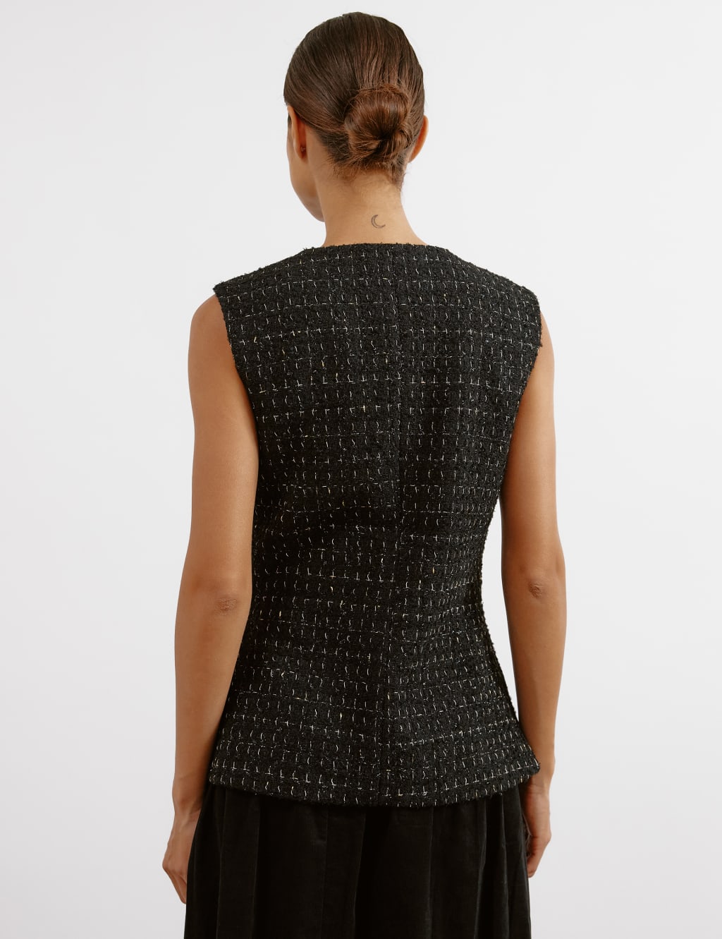 Wool Blend Tweed Sparkly Waistcoat 4 of 7