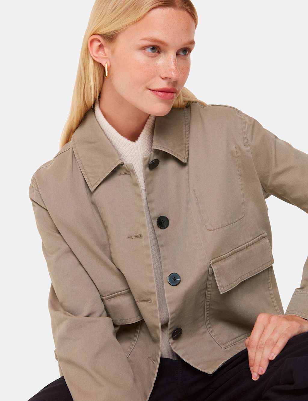 Pure Cotton Collared Short Jacket 3 of 4