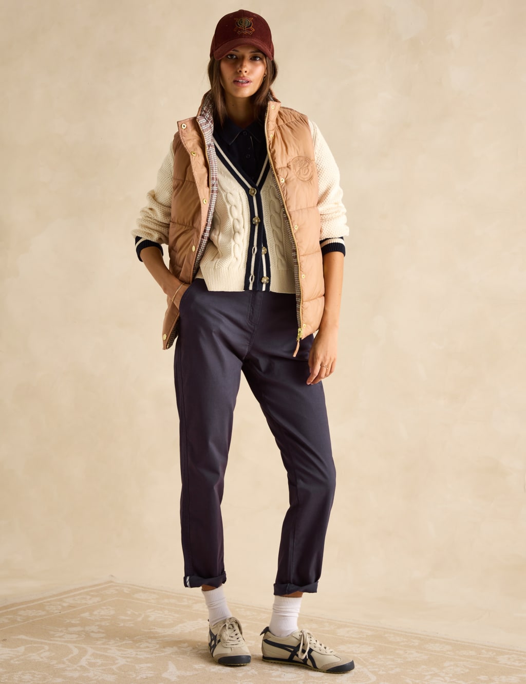 Checked Padded Funnel Neck Reversible Gilet 4 of 9