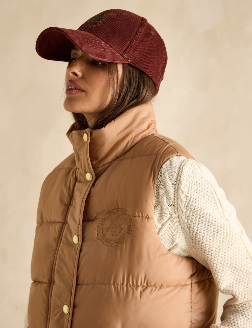 Checked Padded Funnel Neck Reversible Gilet 7 of 9
