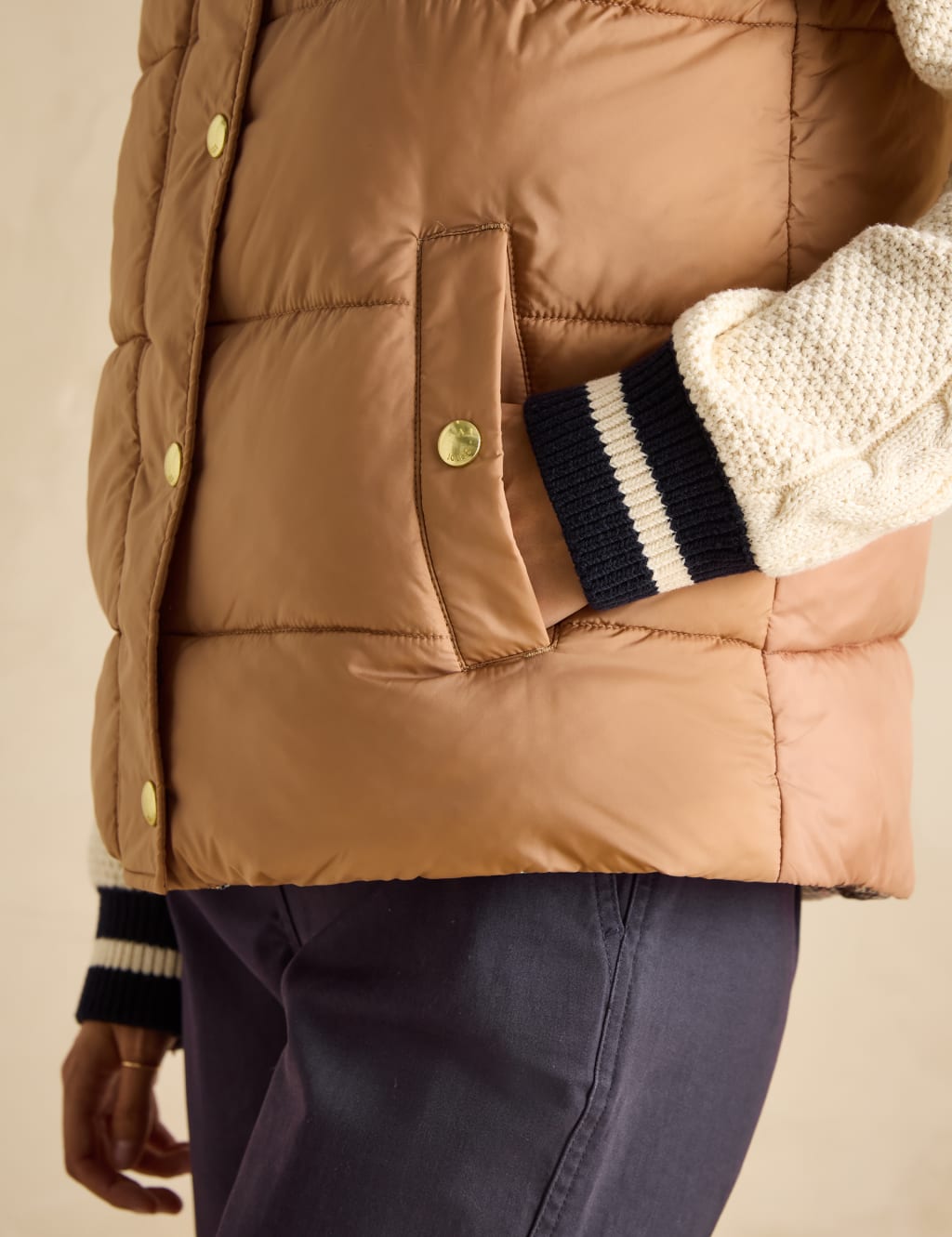 Checked Padded Funnel Neck Reversible Gilet 8 of 9
