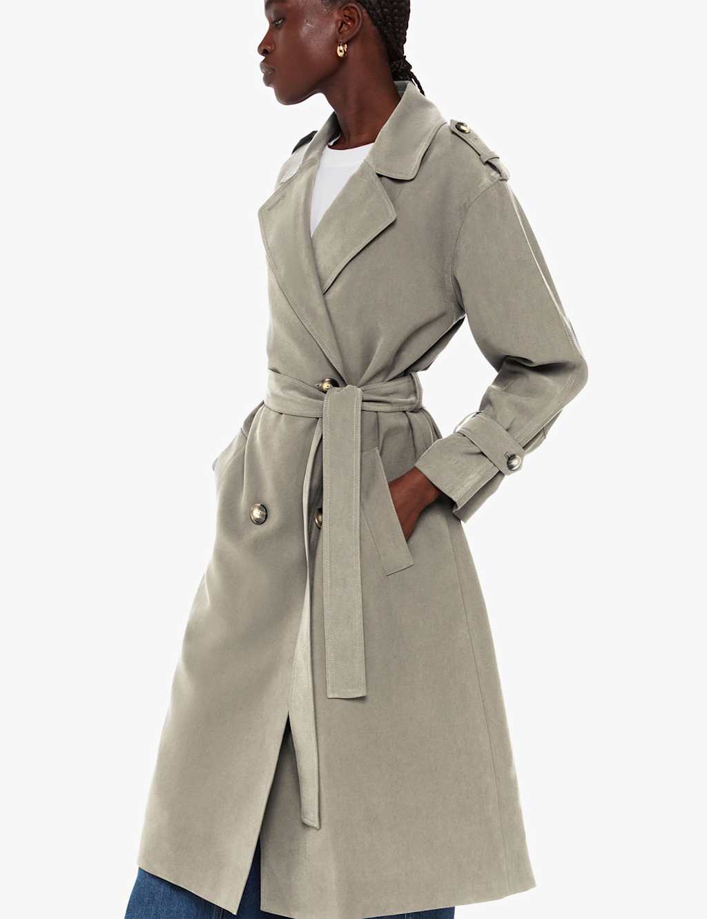 Belted Double Breasted Trench Coat 4 of 4
