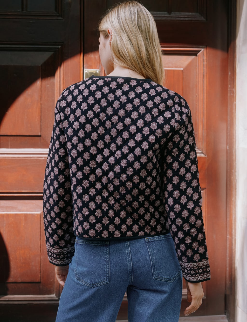 Pure Cotton Woodblock Tie Front Jacket 3 of 4