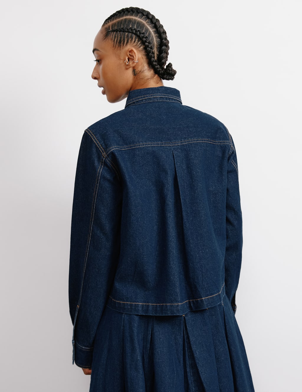 Pure Cotton Denim Collared Jacket 4 of 6
