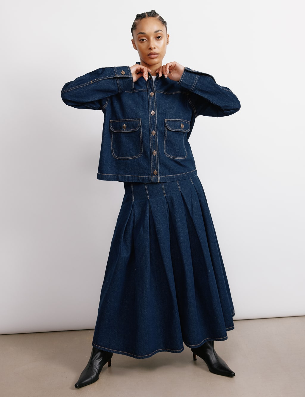 Pure Cotton Denim Collared Jacket 5 of 6