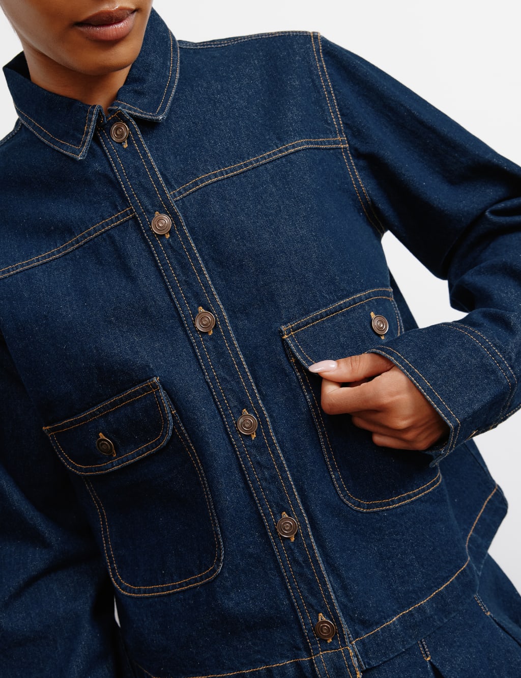 Pure Cotton Denim Collared Jacket 6 of 6