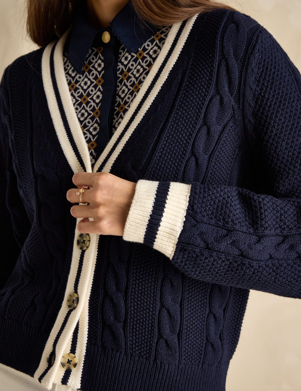 Pure Cotton Textured Cardigan 7 of 7