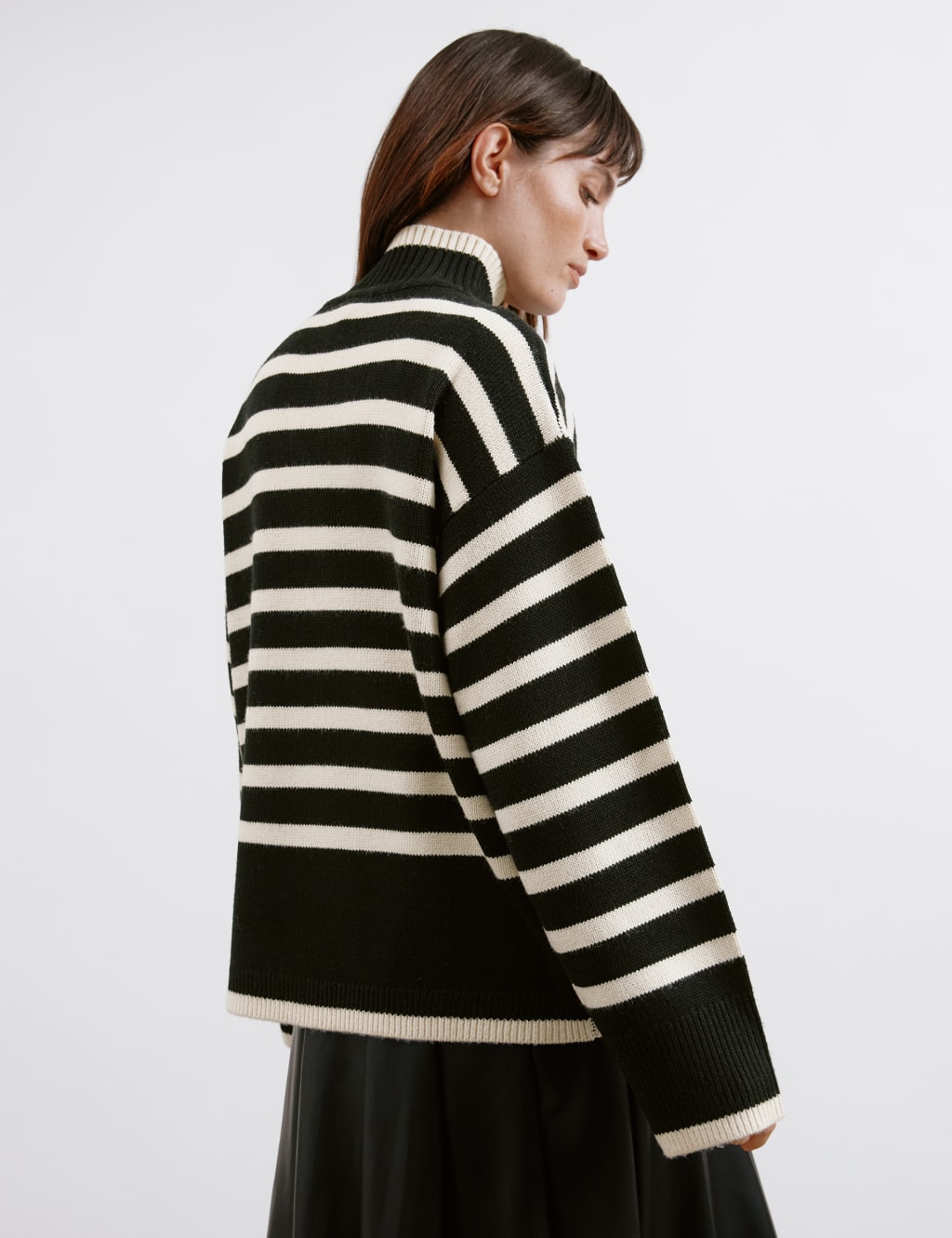 Striped Funnel Neck Jumper with Wool 5 of 5