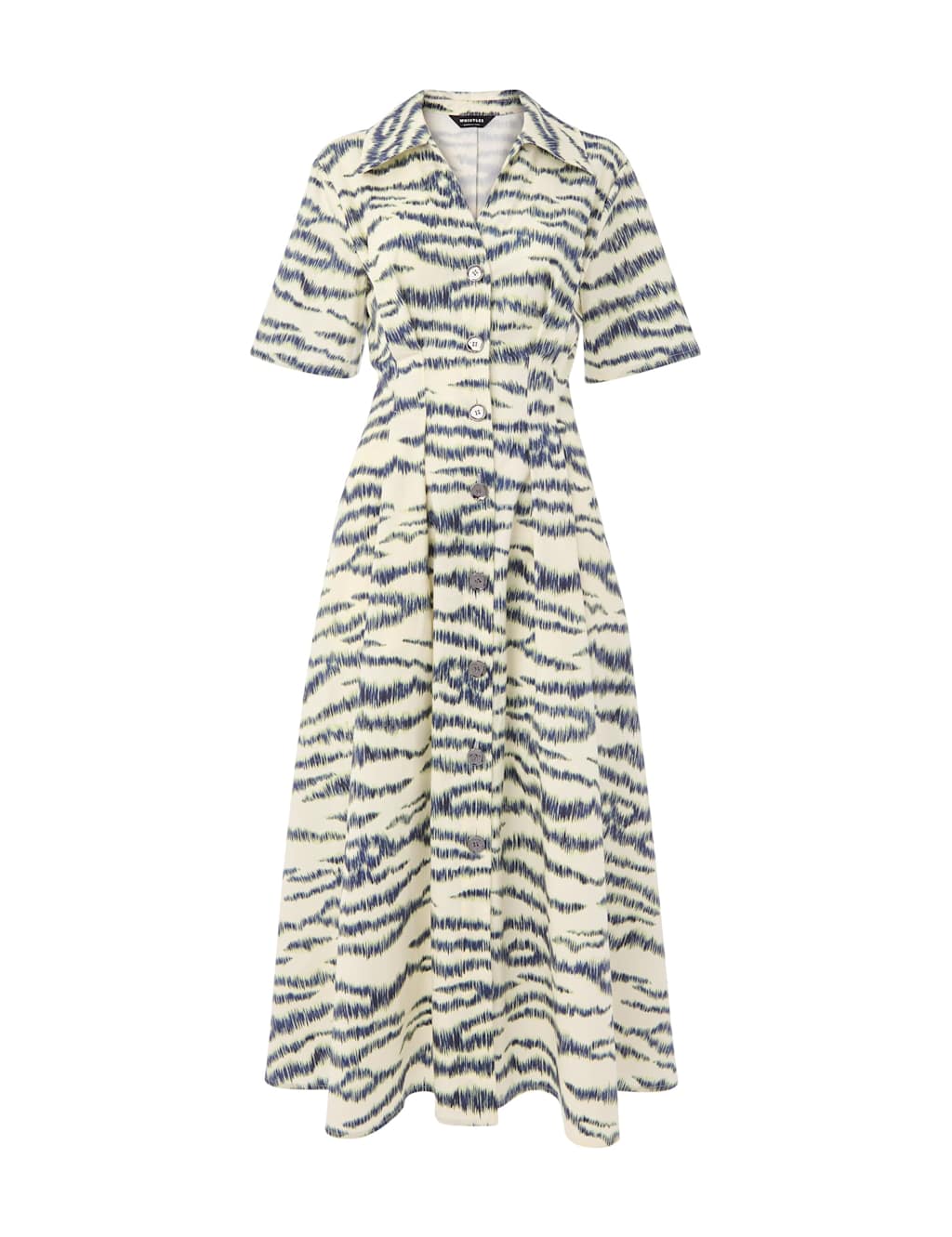 Cotton Blend Animal Print Midi Shirt Dress 2 of 4
