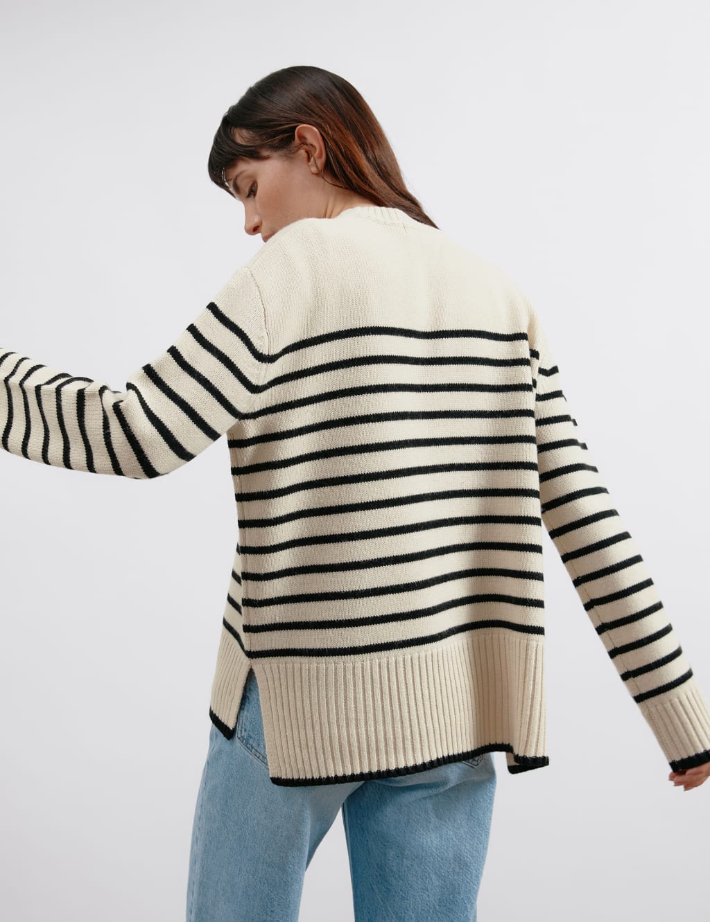 Striped Crew Neck Jumper with Wool 5 of 6