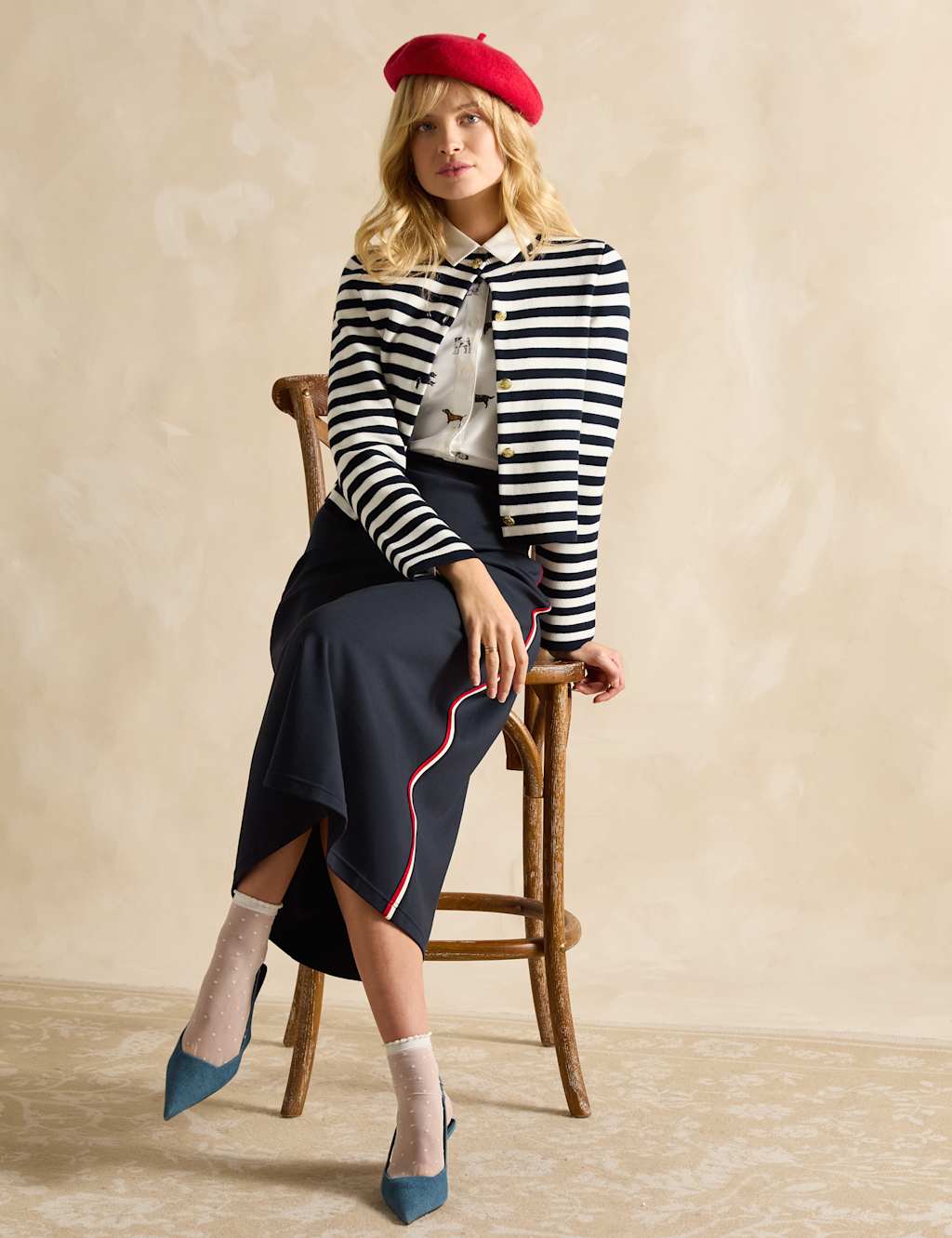 Striped Midaxi A-Line Skirt 3 of 6
