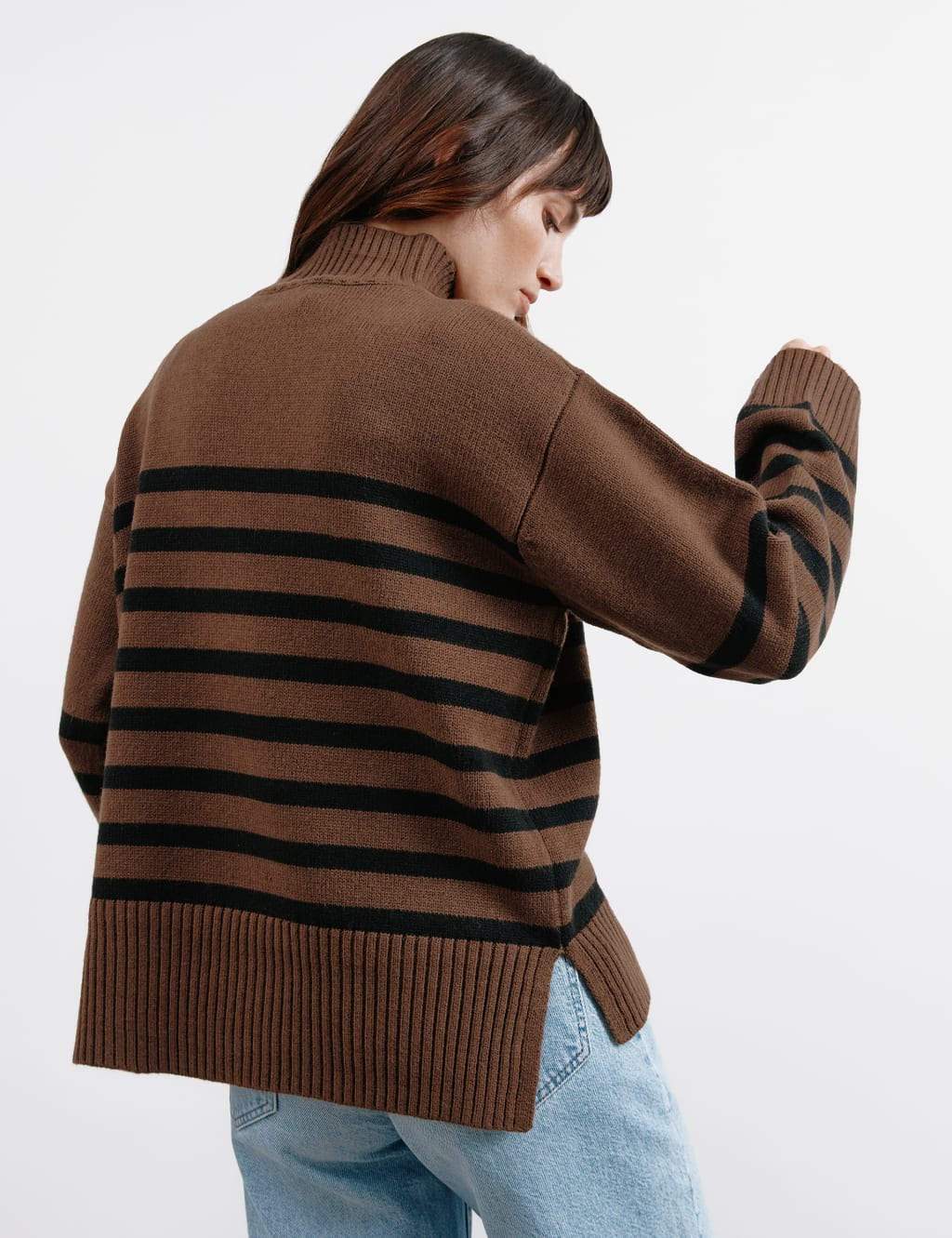 Striped Funnel Neck Jumper with Wool 5 of 6