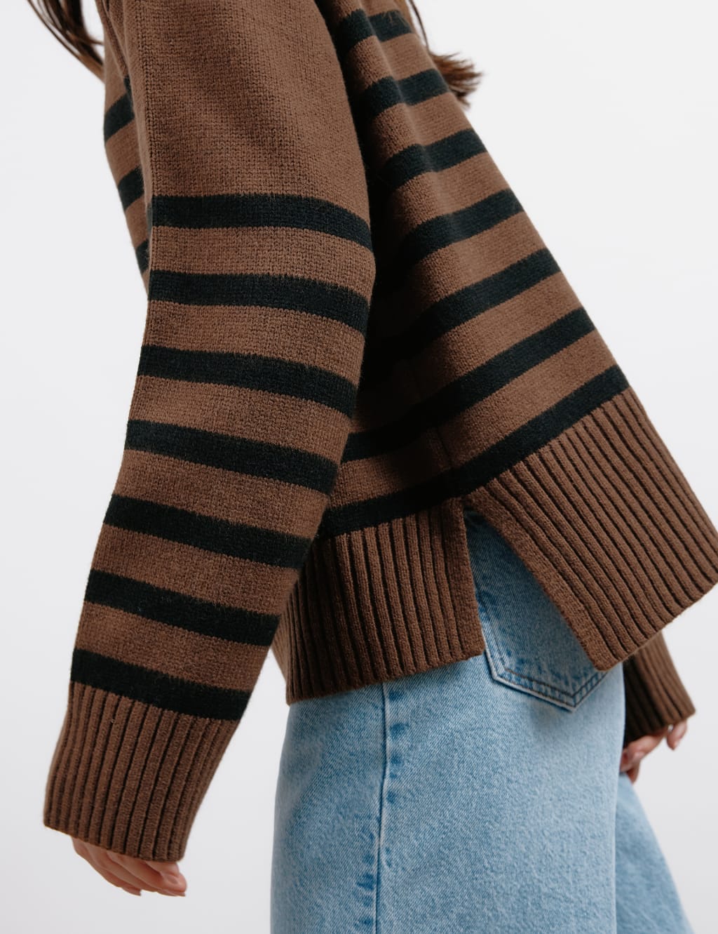 Striped Funnel Neck Jumper with Wool 6 of 6