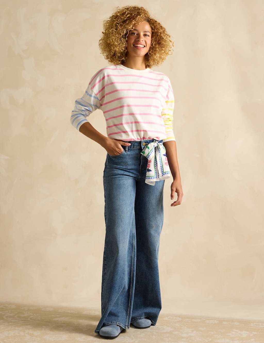 Pure Cotton Colour Block Striped Top 3 of 6