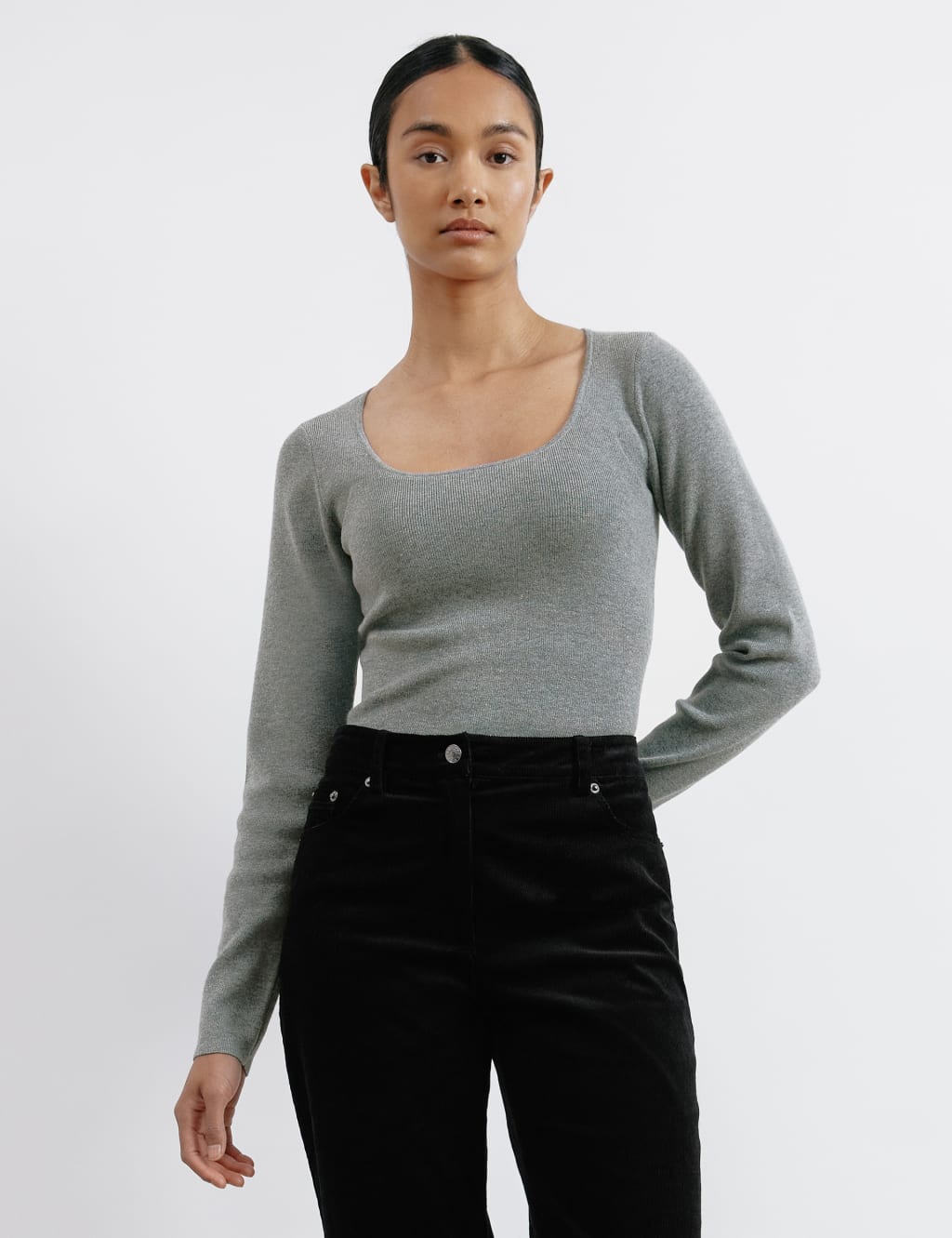 Scoop Neck Knitted Top 1 of 5