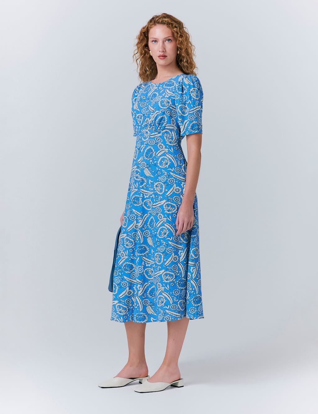 Crepe Floral Round Neck Midaxi Tea Dress 5 of 5