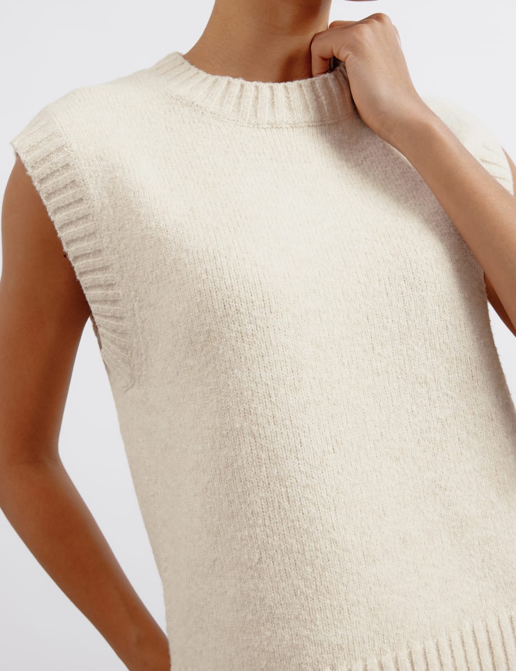 Crew Neck Knitted Vest with Wool 4 of 5