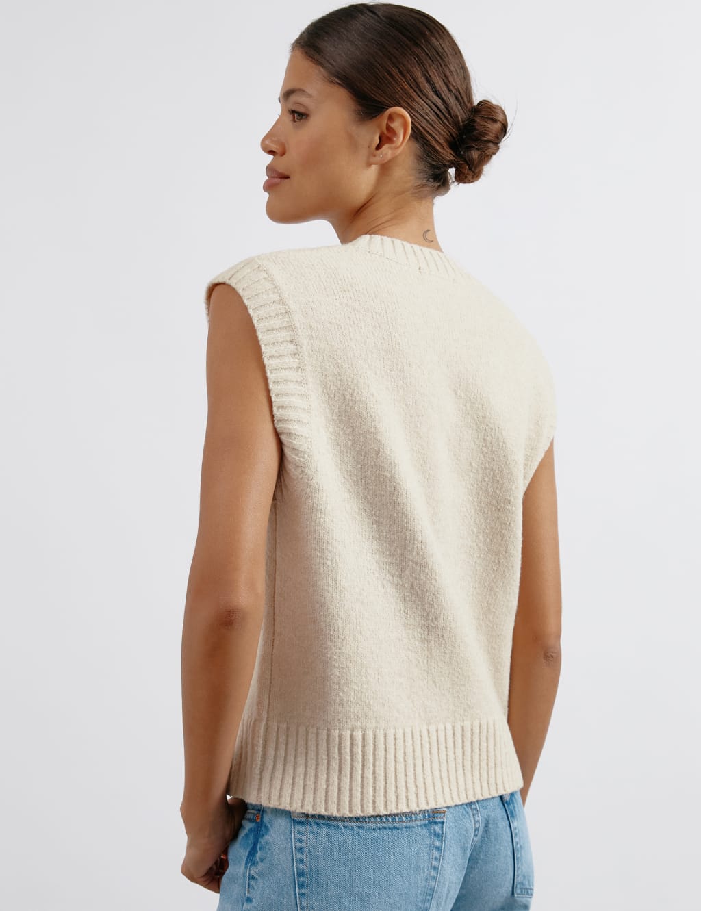 Crew Neck Knitted Vest with Wool 5 of 5