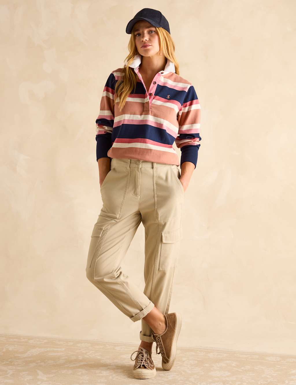 Cotton Rich Cargo Straight Leg Trousers 3 of 6
