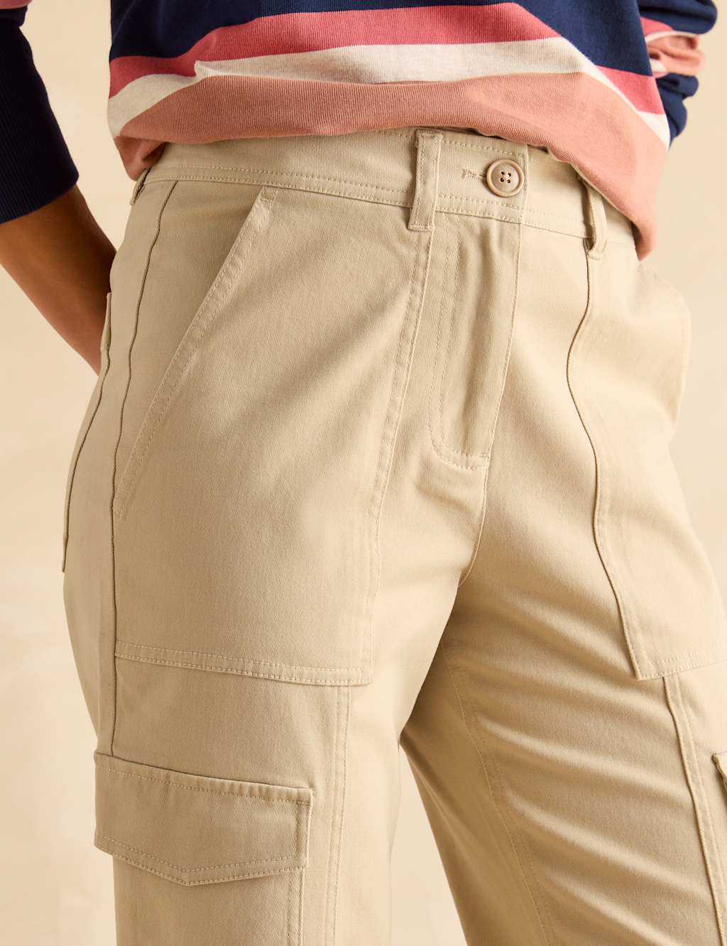 Cotton Rich Cargo Straight Leg Trousers 5 of 6