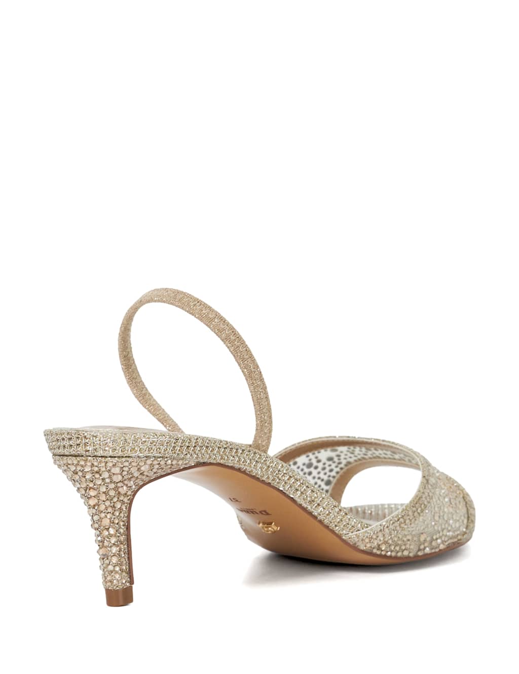 Sparkle Mesh Detail Kitten Heel Sandals 5 of 6