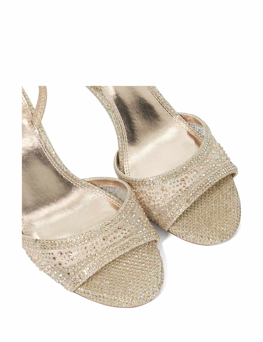 Sparkle Mesh Detail Kitten Heel Sandals 6 of 6