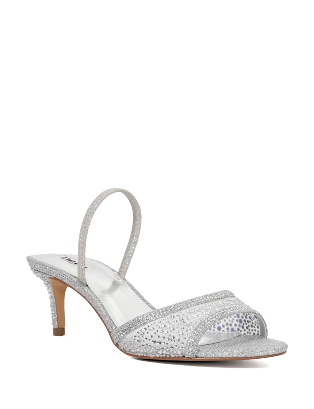 Sparkle Mesh Detail Kitten Heel Sandals 4 of 6