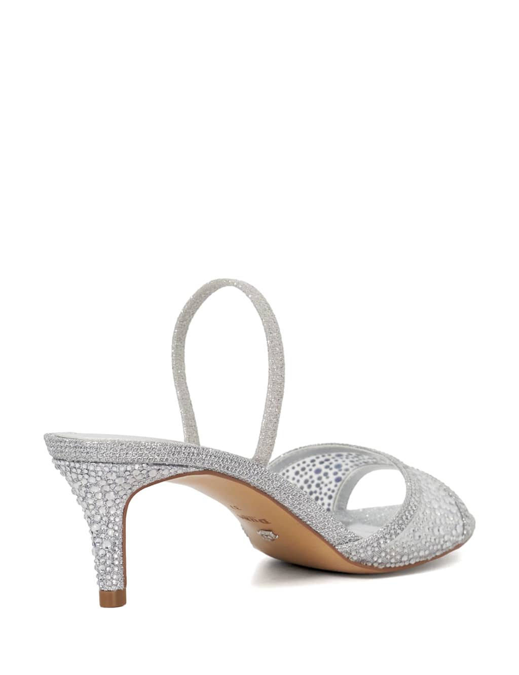 Sparkle Mesh Detail Kitten Heel Sandals 5 of 6