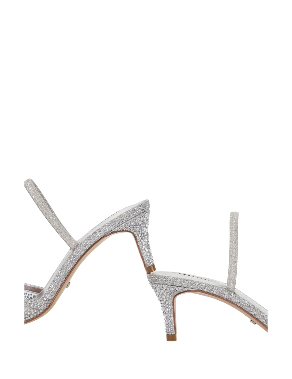 Sparkle Mesh Detail Kitten Heel Sandals 6 of 6