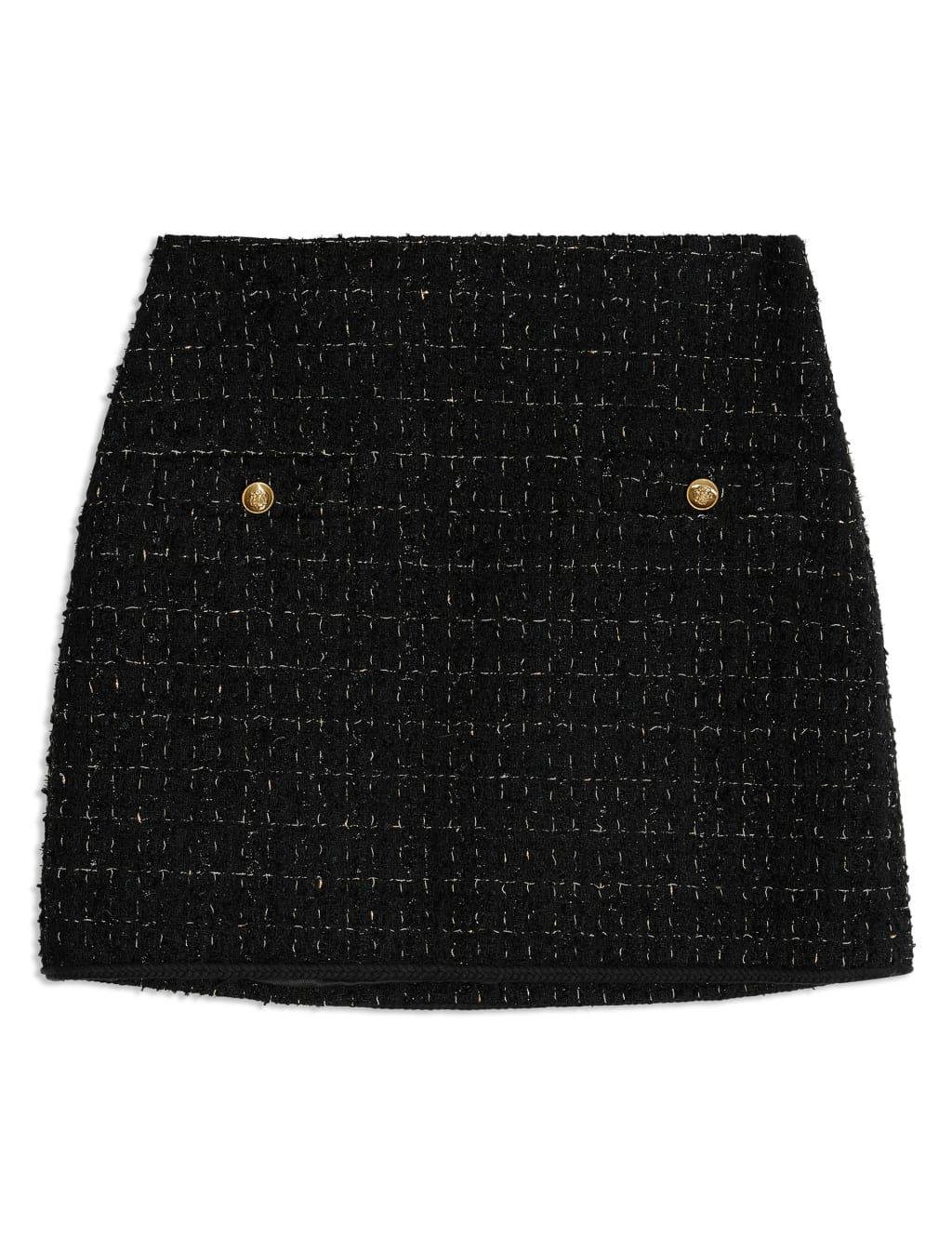 Black and gold a line mini skirt hot sale