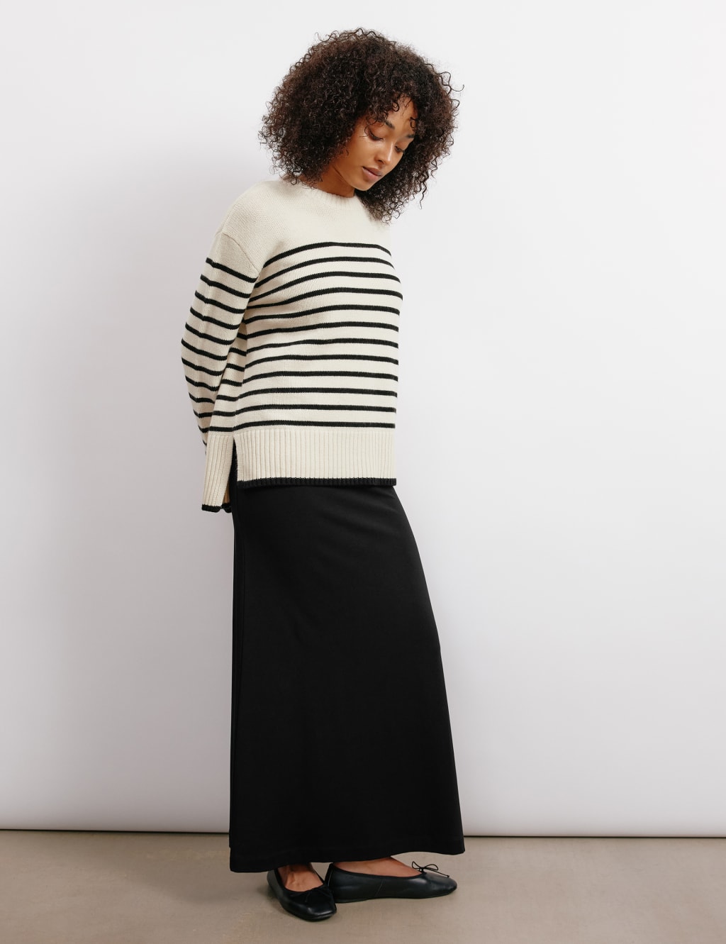 Jersey Ruched Waist Maxi Pencil Skirt Albaray M S
