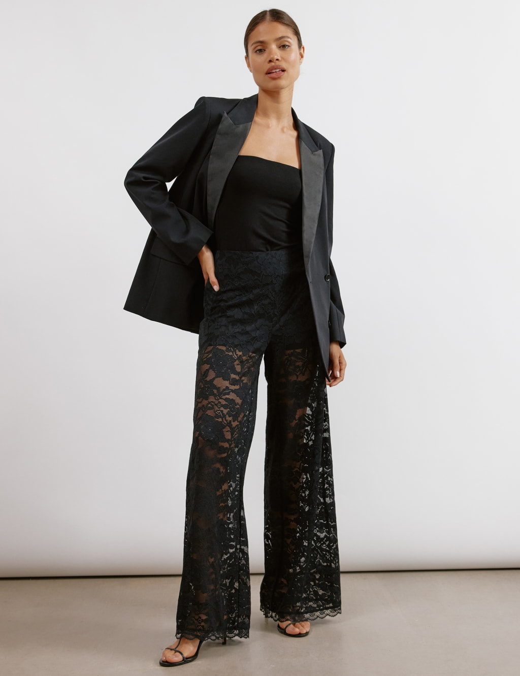 Lace Wide Leg Trousers Albaray M S