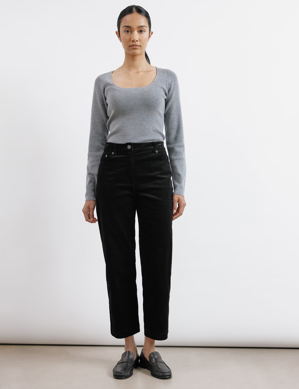 M&s black cropped trousers deals