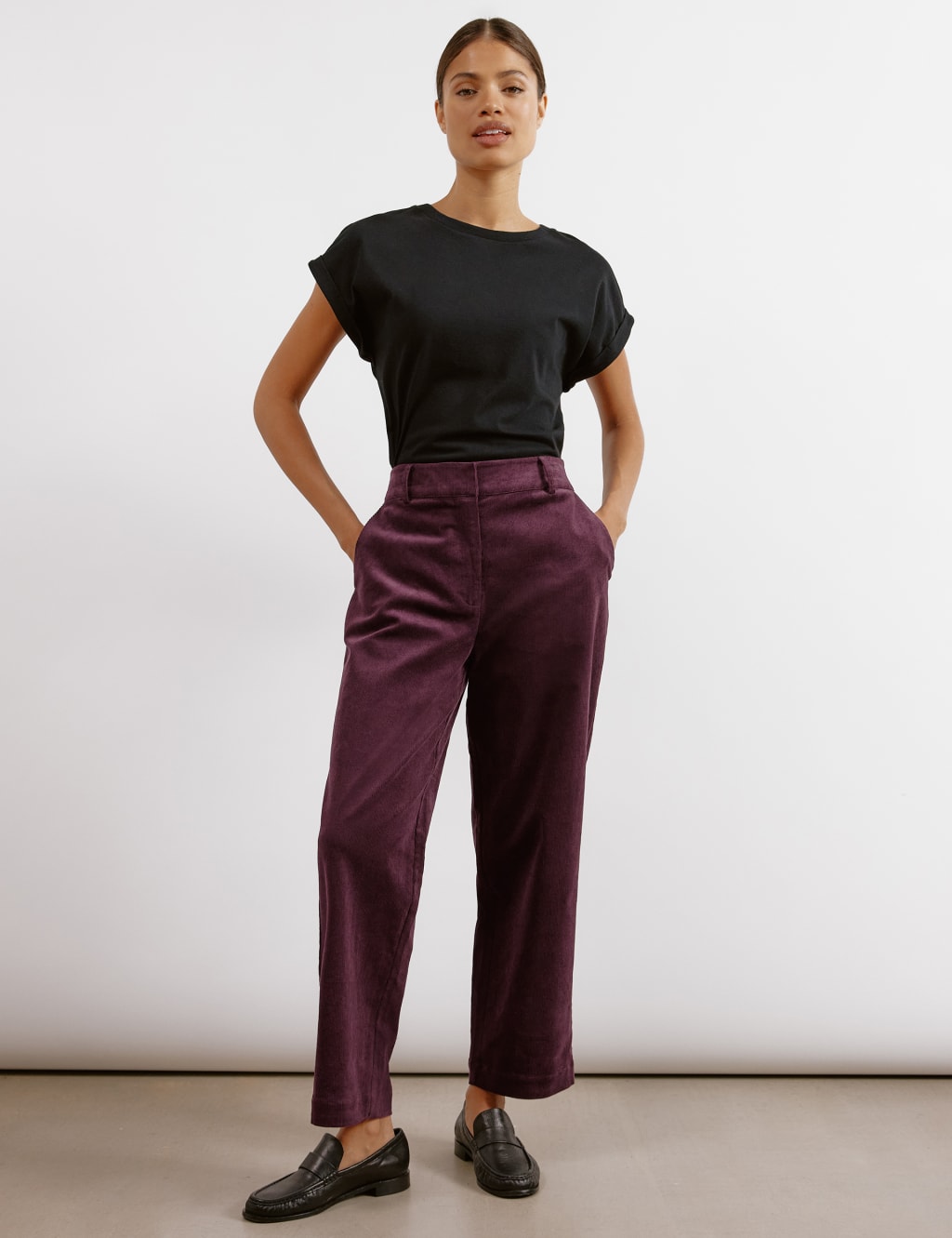 Wide leg ankle trousers sale