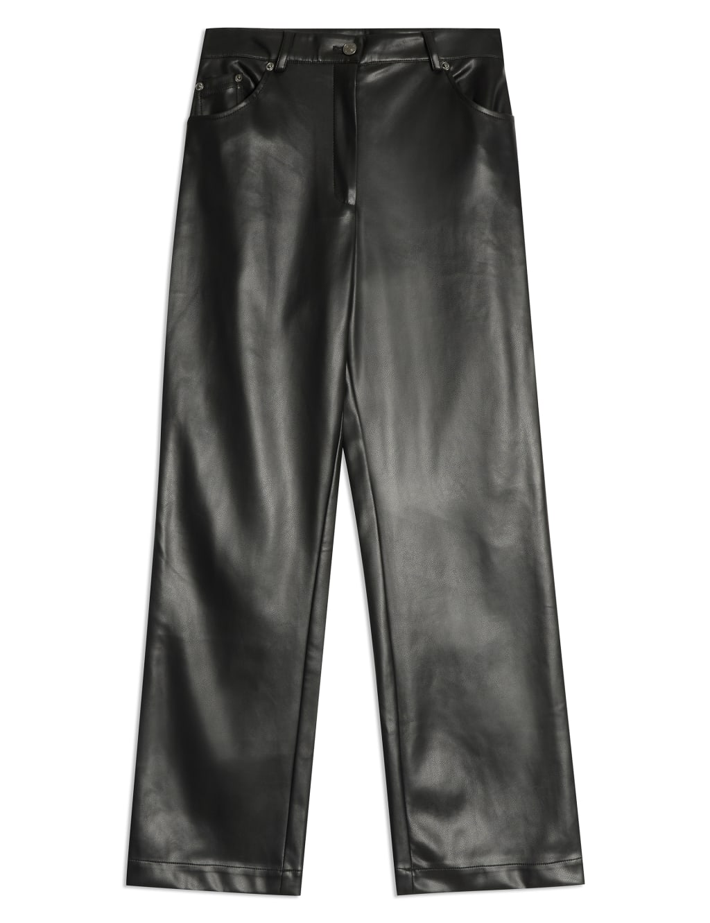 Faux Leather Mid Rise Slim Fit Jeans 1 of 5