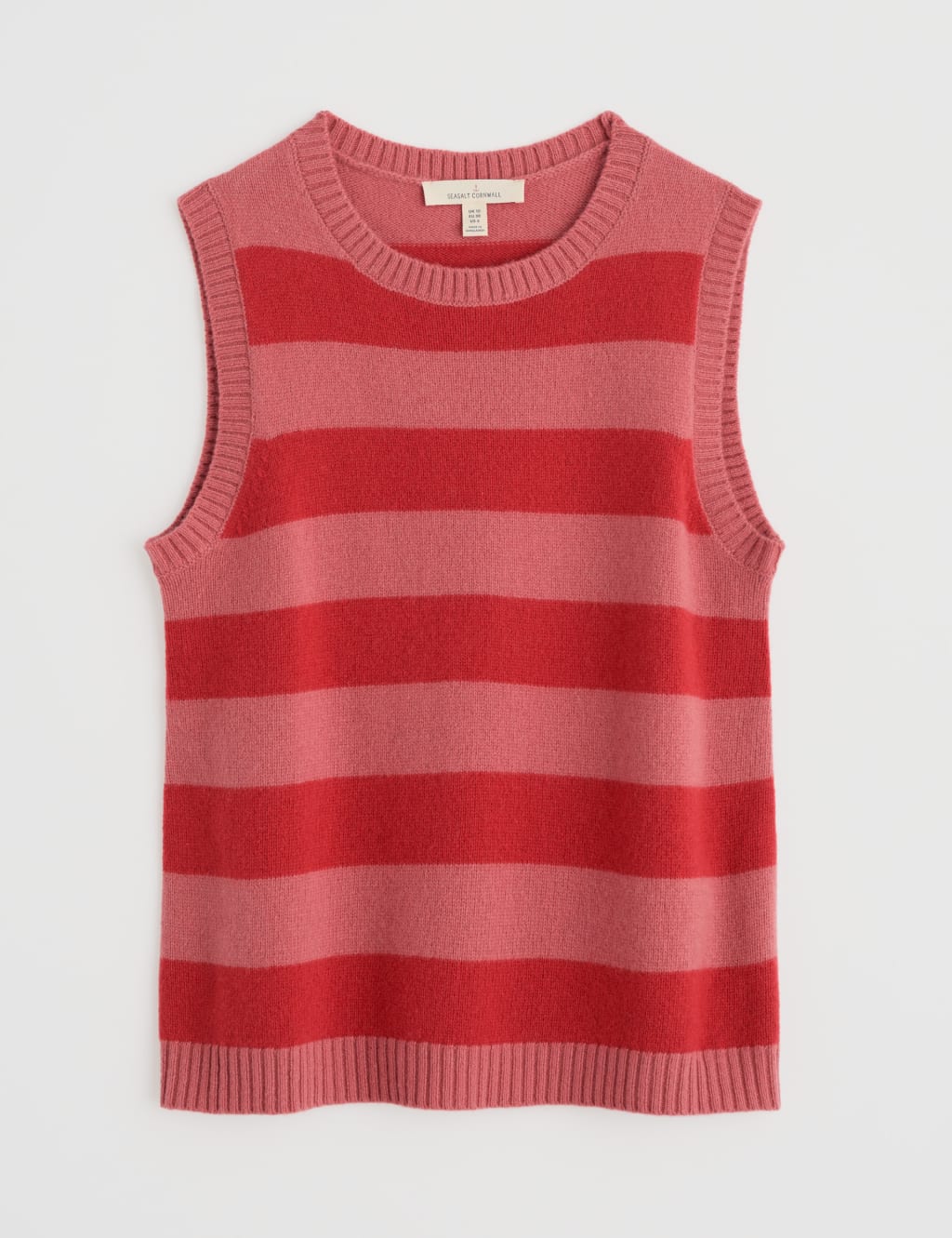 Merino Wool Rich Striped Knitted Vest 2 of 5