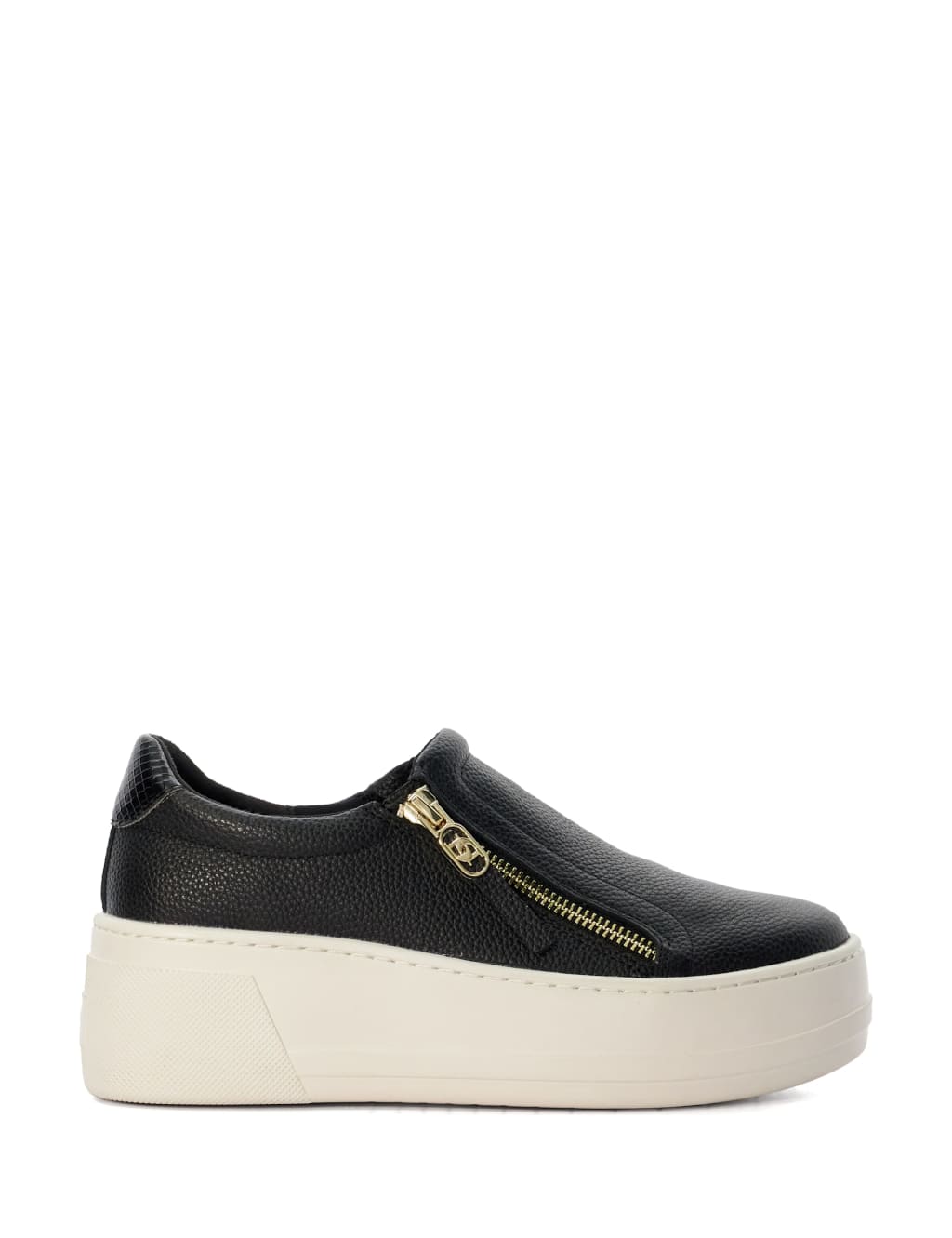 Leather Metallic Platform Trainers