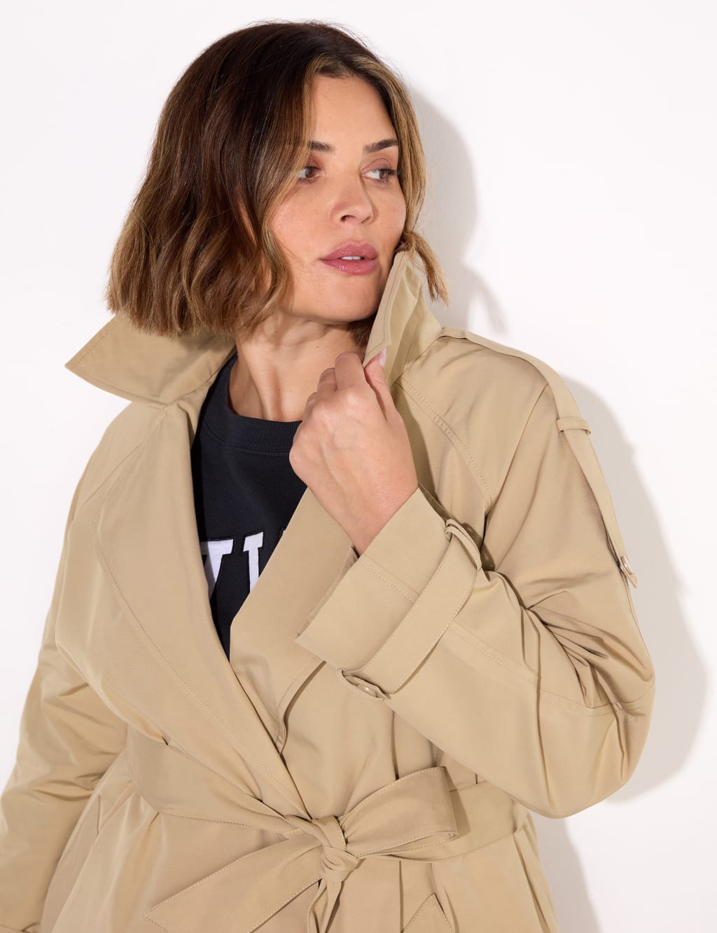 Cotton Blend Longline Trench Coat 2 of 7