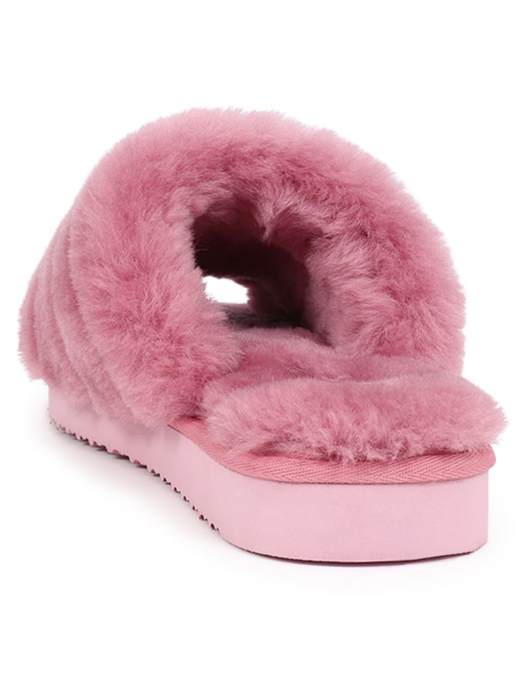 Faux Fur Open Toe Mule Slippers 6 of 7