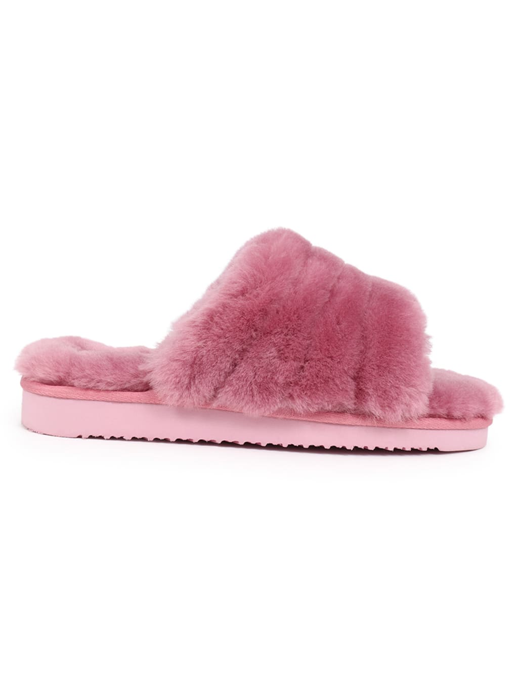 Faux Fur Open Toe Mule Slippers 2 of 7